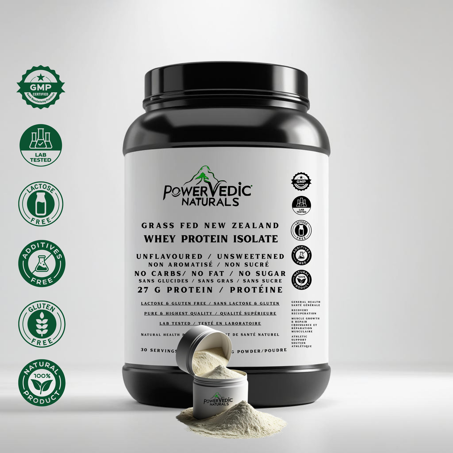 Grass-fed New Zealand Whey Protein Isolate (Lactose free)